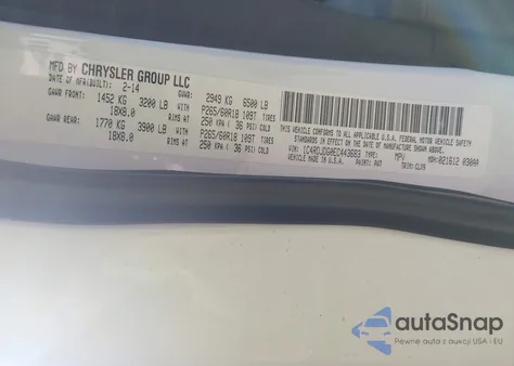 2014 Dodge Durango Limited из США, поврежденный, VIN 1C4RDJDG0EC443683